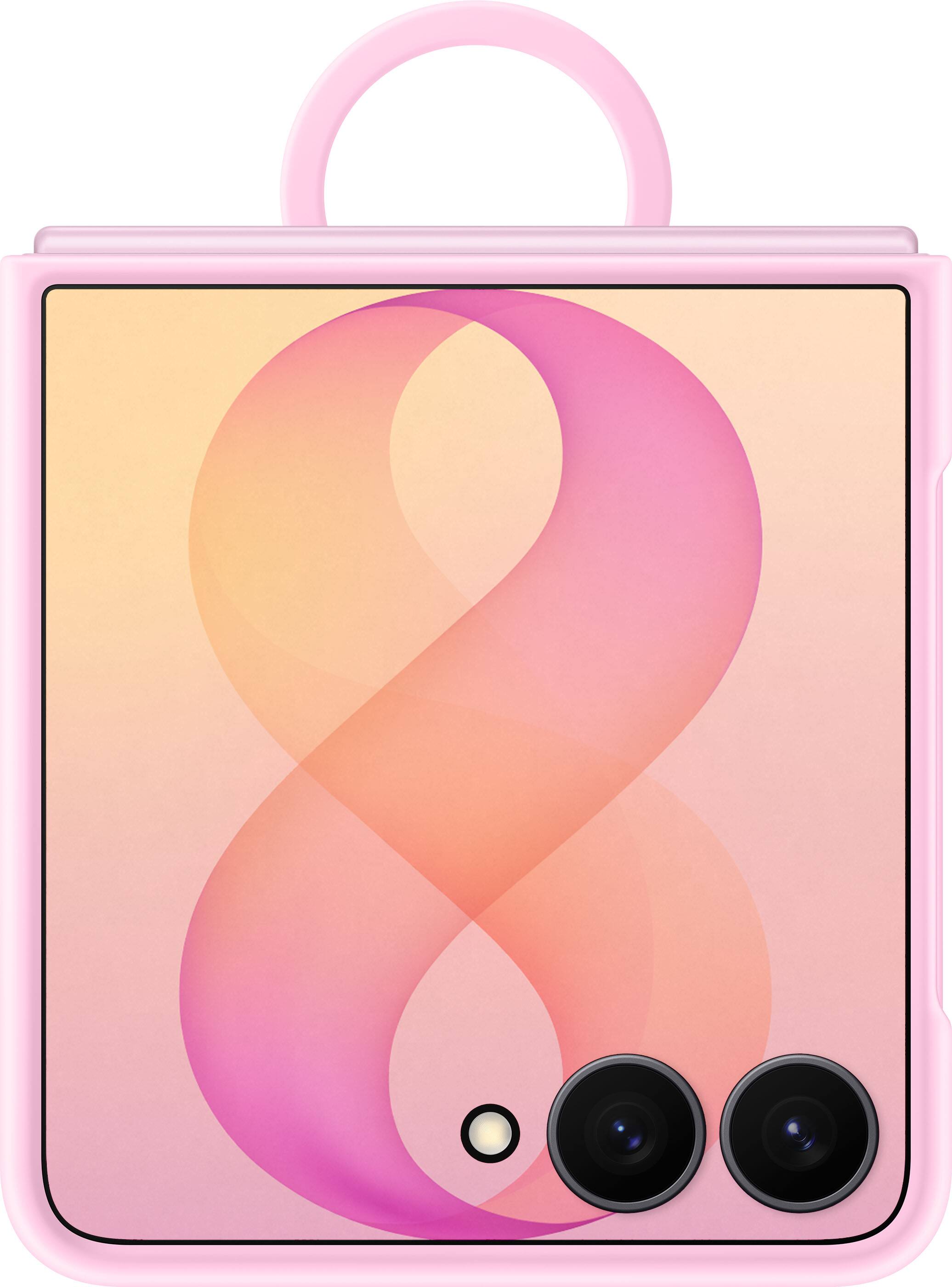 Alt View 1. Samsung - Galaxy Z Flip8 Silicone Ring Magnet Case - Pink.