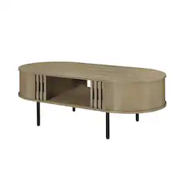 New Classic Furniture - Brax 47.25 in. Natural Oval Wood Coffee Table - Brown