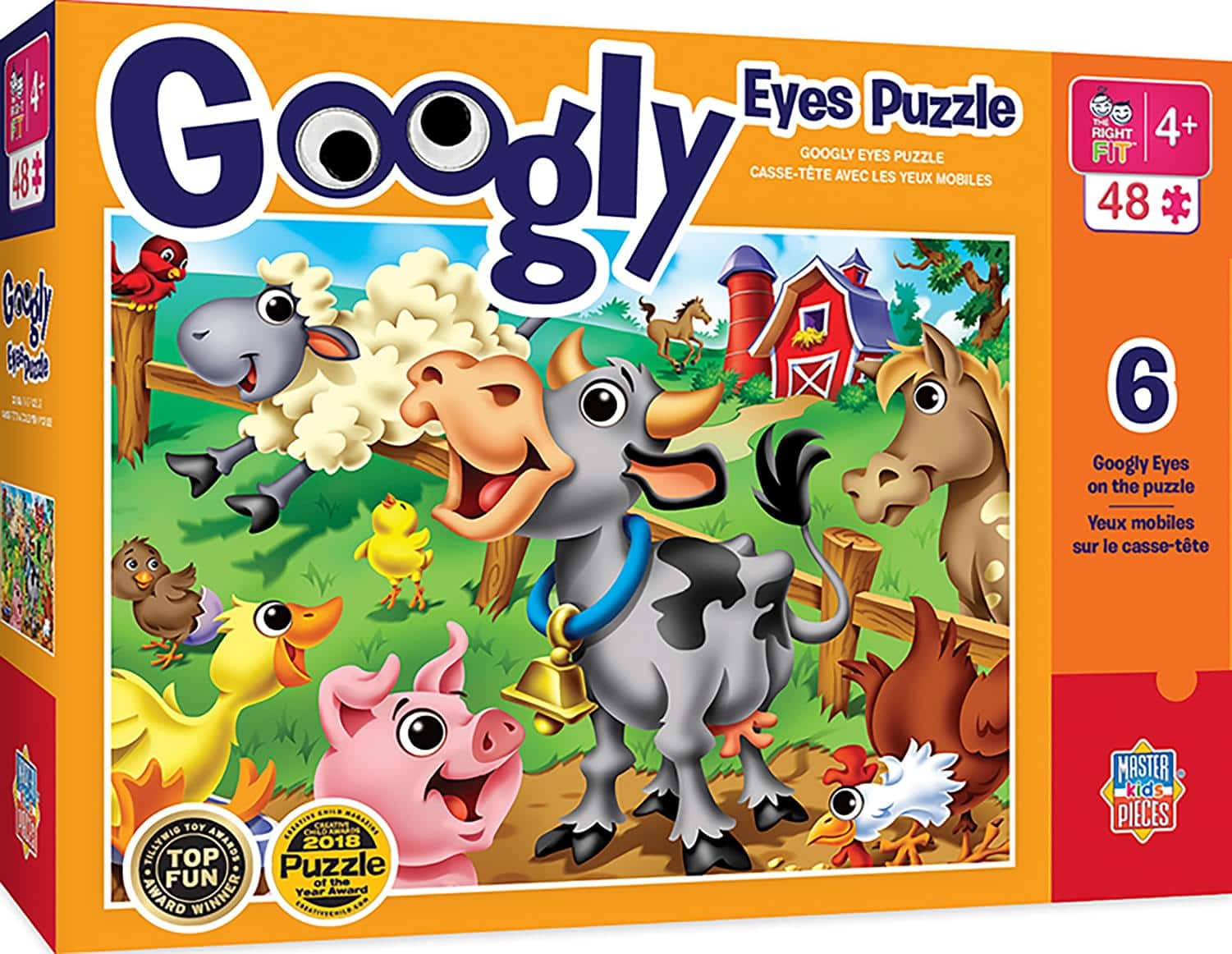 MasterPieces - Farm Animals 48 Piece Googly Eyes Jigsaw Puzzle - Multi-Color