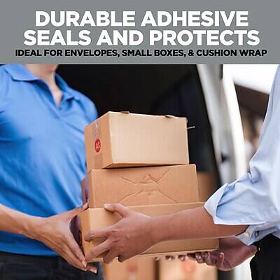 DURABLE ADHESIVE SEALS AND PROTECTS  
IDEAL FOR ENVELOPES, SMALL BOXES, & CUSHION WRAP