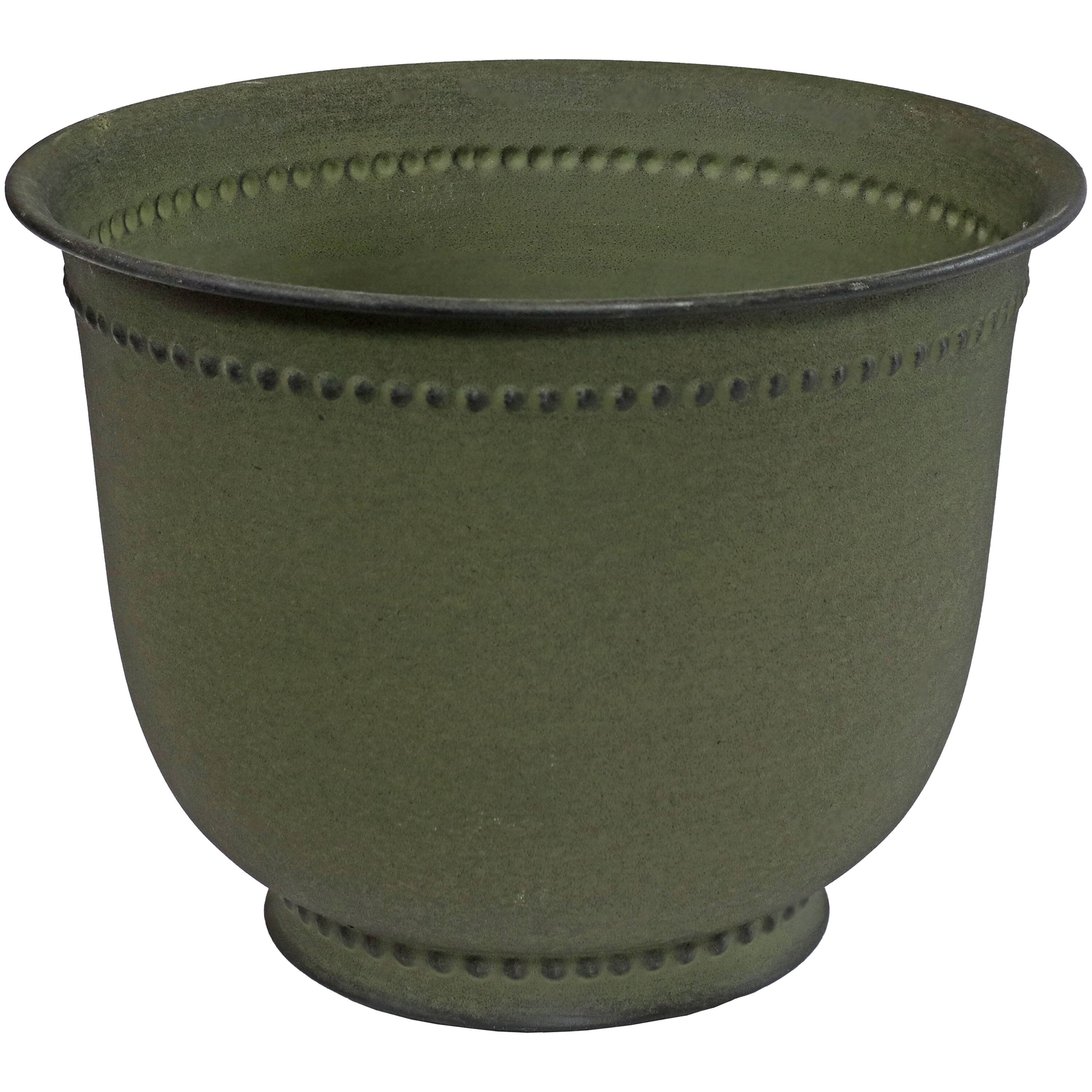 Alt View 6. Sunnydaze - Michael Metal Planter - 14.5 in - Set of 4 - Matte Sage.