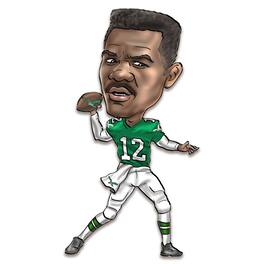 Sporticulture - Randall Cunningham Philadelphia Eagles Metal Caricature Wall Art - Green