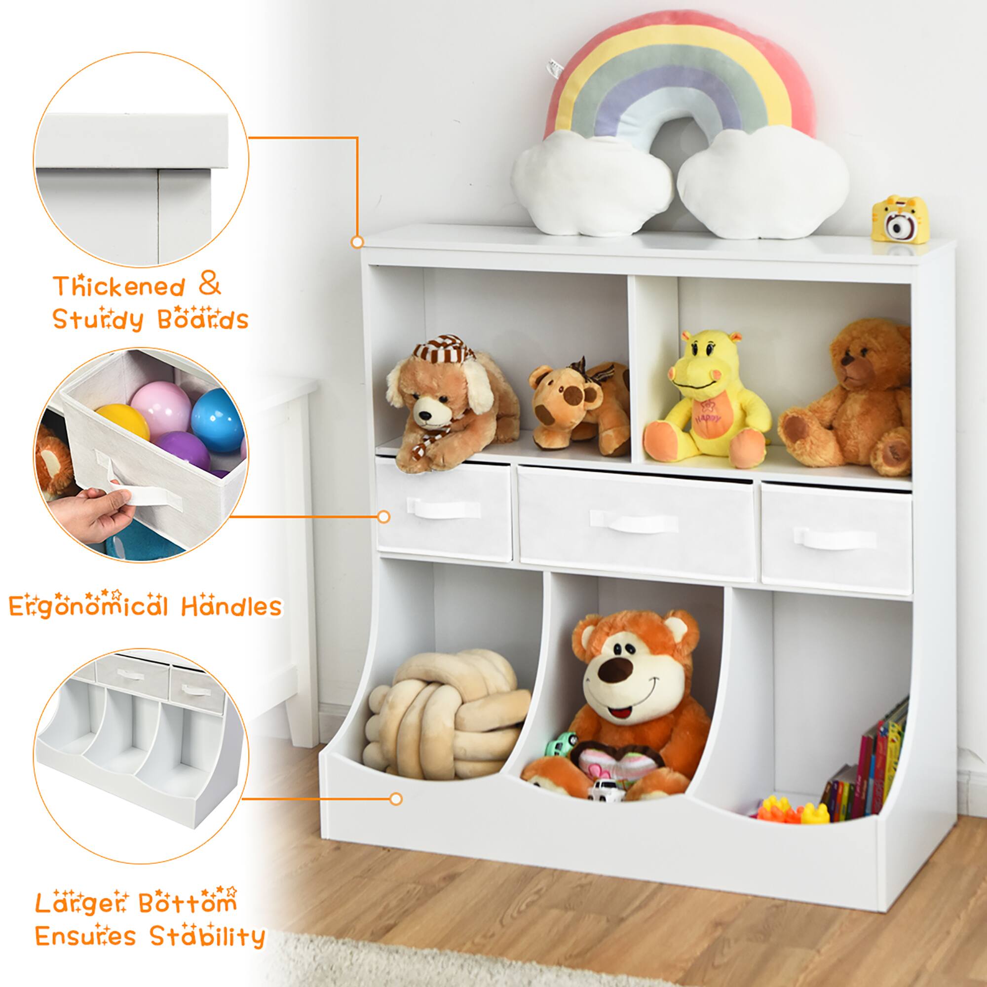 Thickened & Sturdy Boards  
Ergonomical Handles  
Larger Bottom Ensures Stability