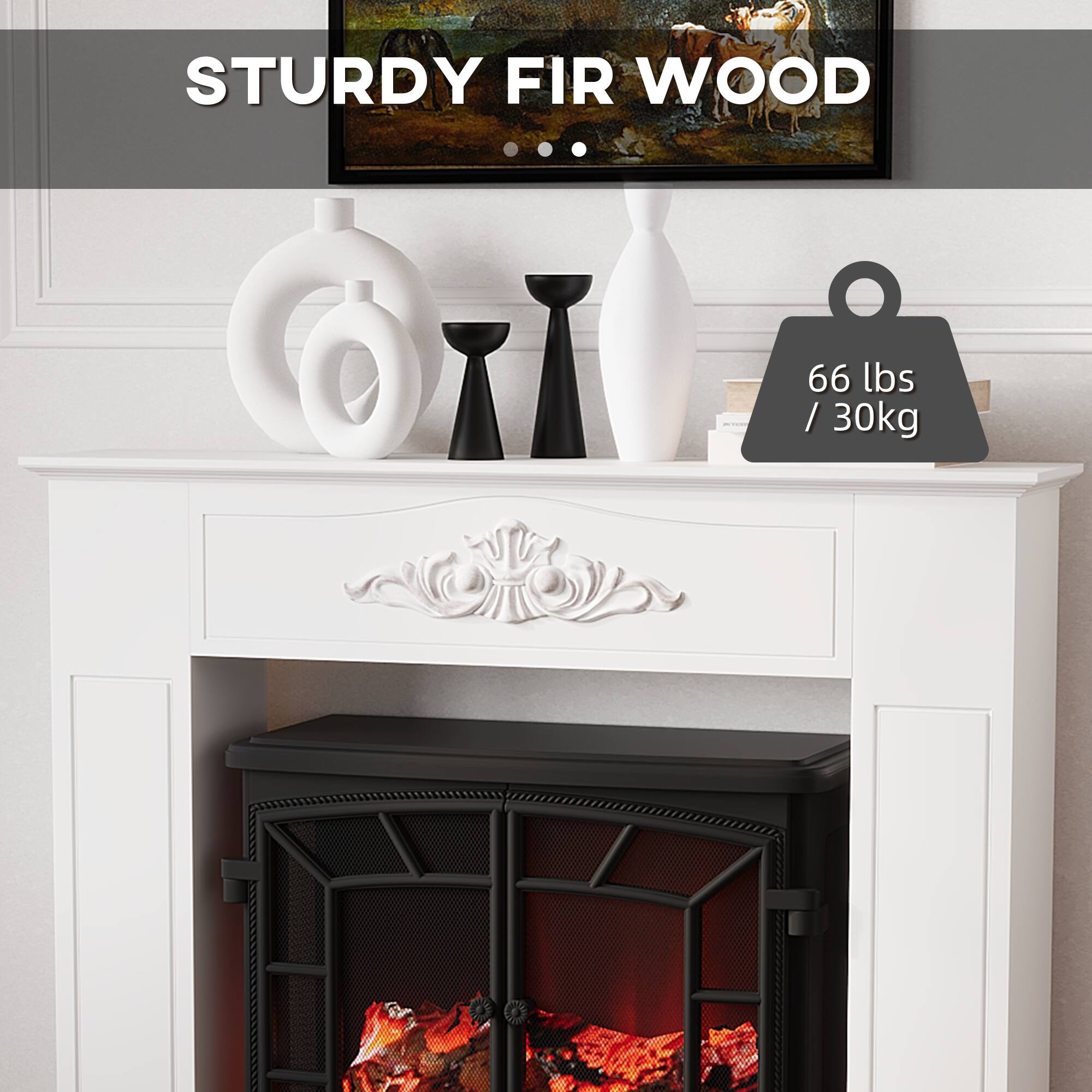 STURDY FIR WOOD  
66 lbs / 30kg
