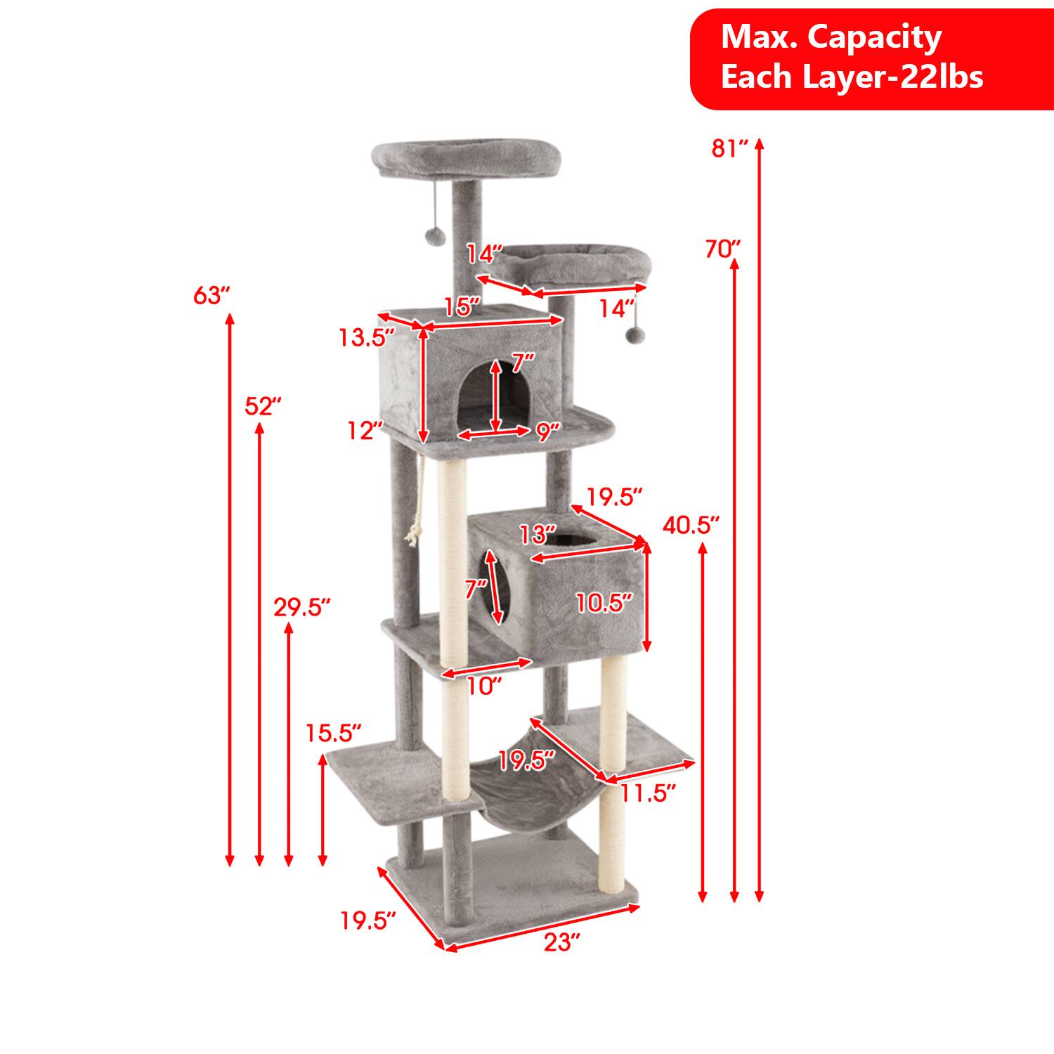 Max. Capacity Each Layer-22lbs  
81"  
14"  
70"  
63"  
13.5"  
15"  
7"  
14"  
52"  
12"  
9"  
13"  
19.5"  
40.5"  
29.5"  
7"  
10.5"  
10"  
15.5"  
19.5"  
11.5"  
19.5"  
23"
