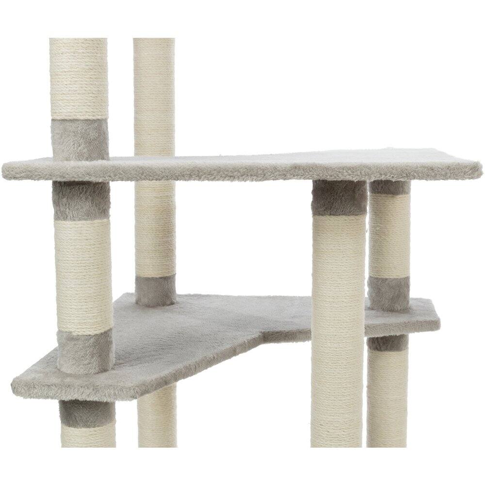 Alt View 4. TRIXIE - Seli Plush 4-Level Cat Tree with Sisal Scratching Posts, Condo & Cat Toy - Gray.