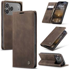 UUCOVER - Wallet Case for Apple iPhone 18 Pro,Magnetic PU Leather+TPU Card Slots Case Shockproof Flip Stand Cover - Coffee