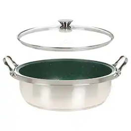 Curtis Stone - Refurbished Excellent - DuraPan+ Nonstick Multipurpose Pot with Lid - Green