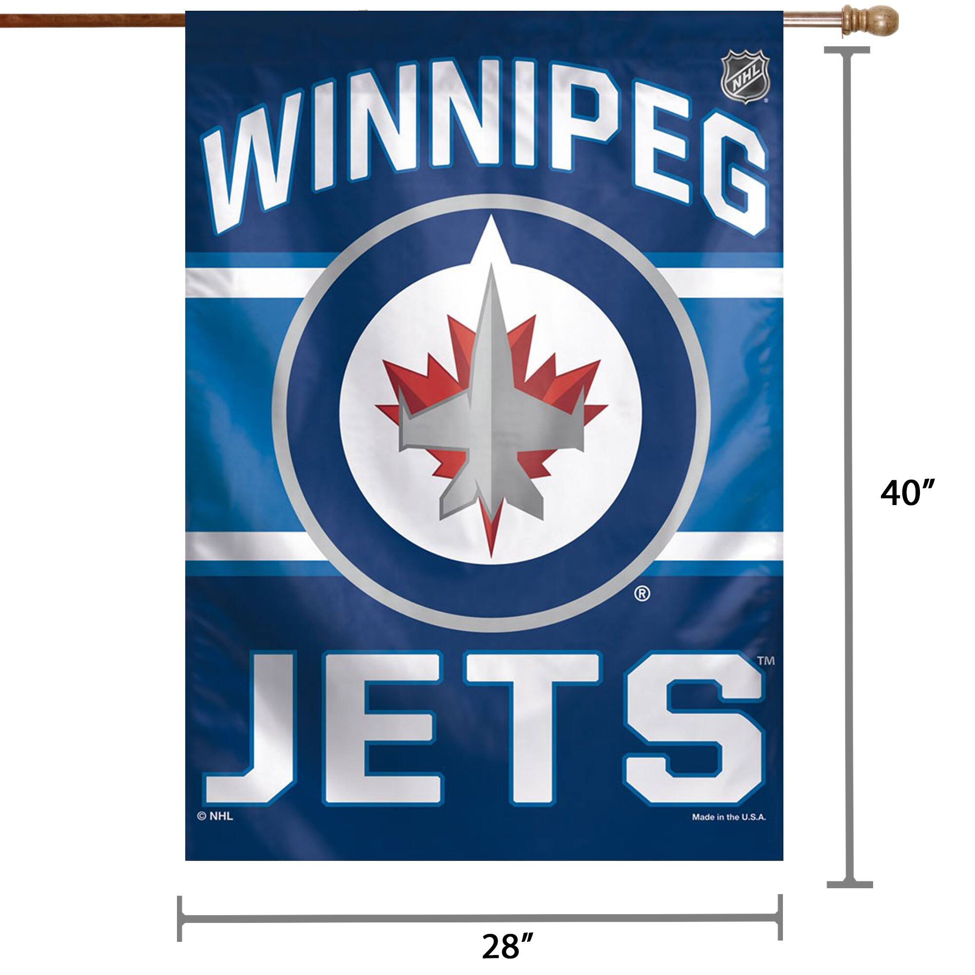 NHL WINNIPEG JETS  
40" x 28"  
Made in the U.S.A