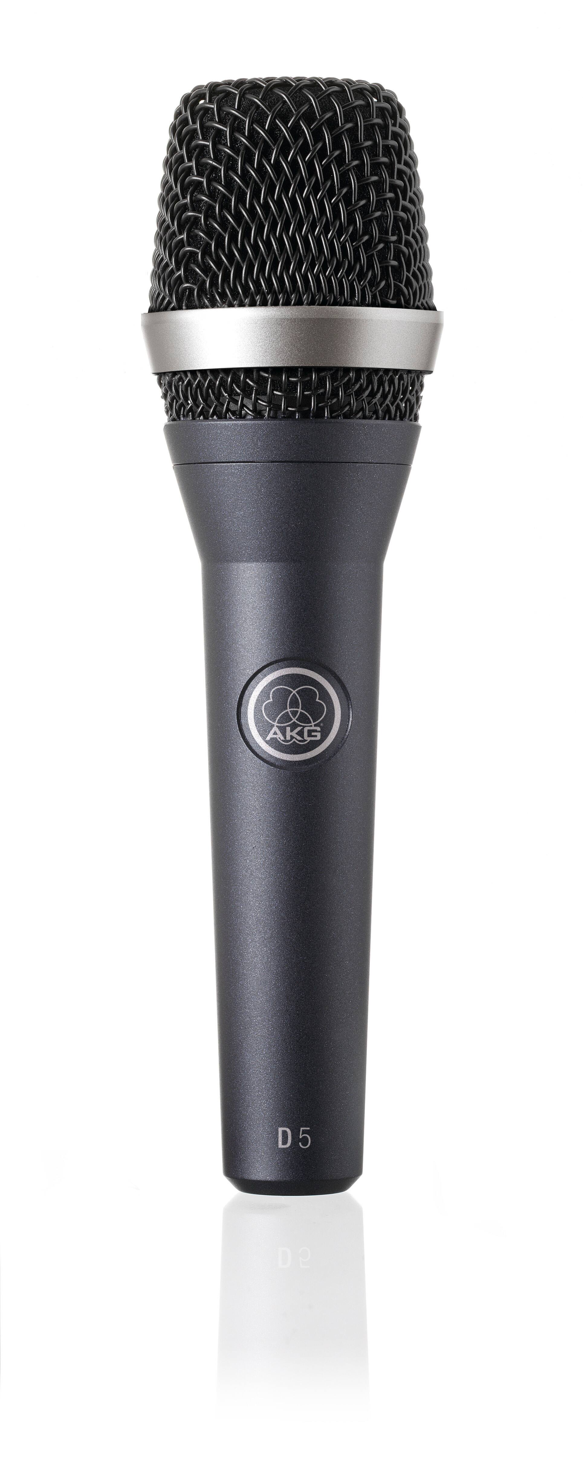 Front. AKG - D5 Professional dynamic mic for vocals - Dark Blue.