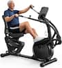Front. MERACH - MERACH Recumbent Exercise Bike for Seniors & Adults, Arm Swing Function, Exclusive App, LCD, Heart Rate Handle - Black.