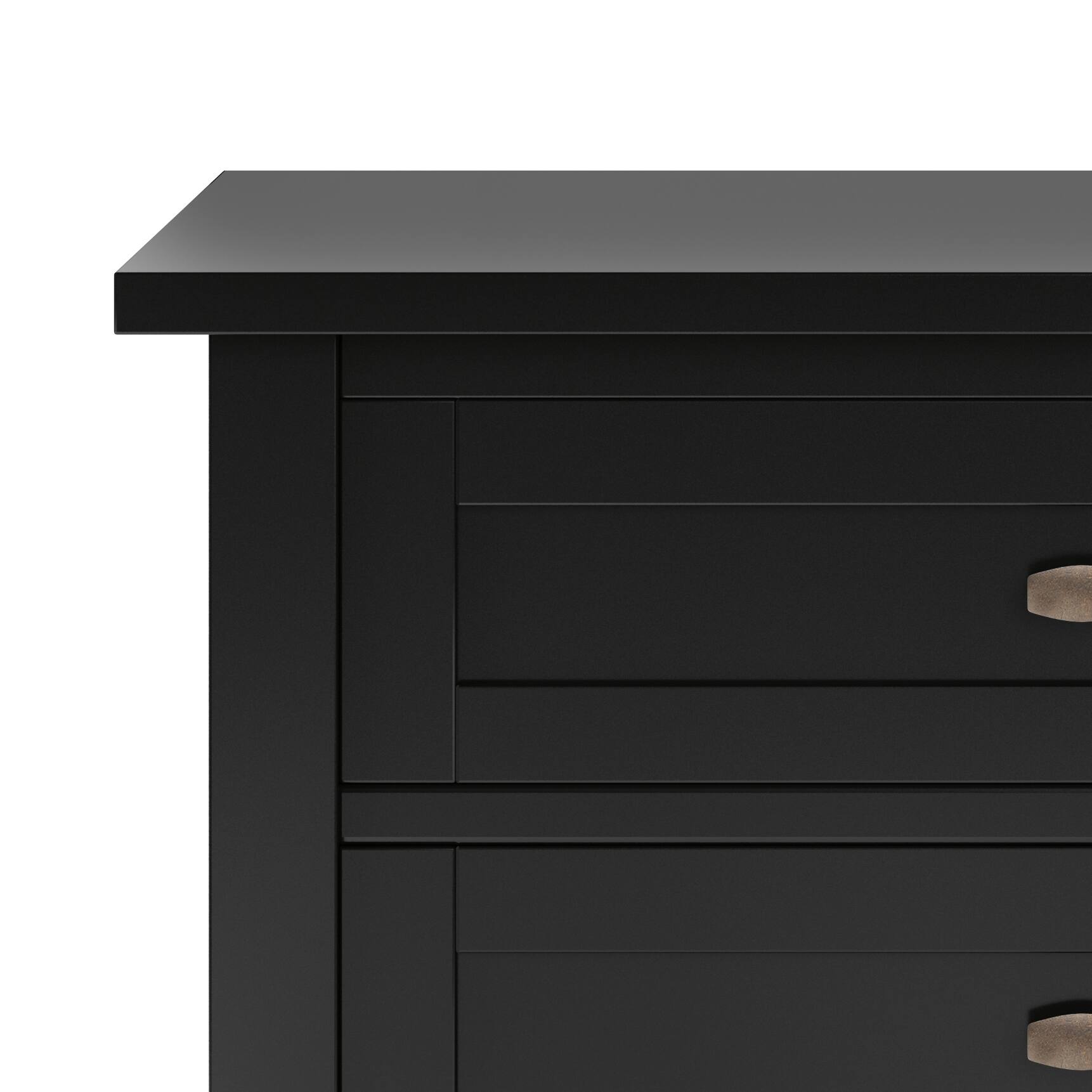 Back. Simpli Home - Warm Shaker 24 inch Solid Wood Transitional Night Stand in Black (Set of 2) - Black.
