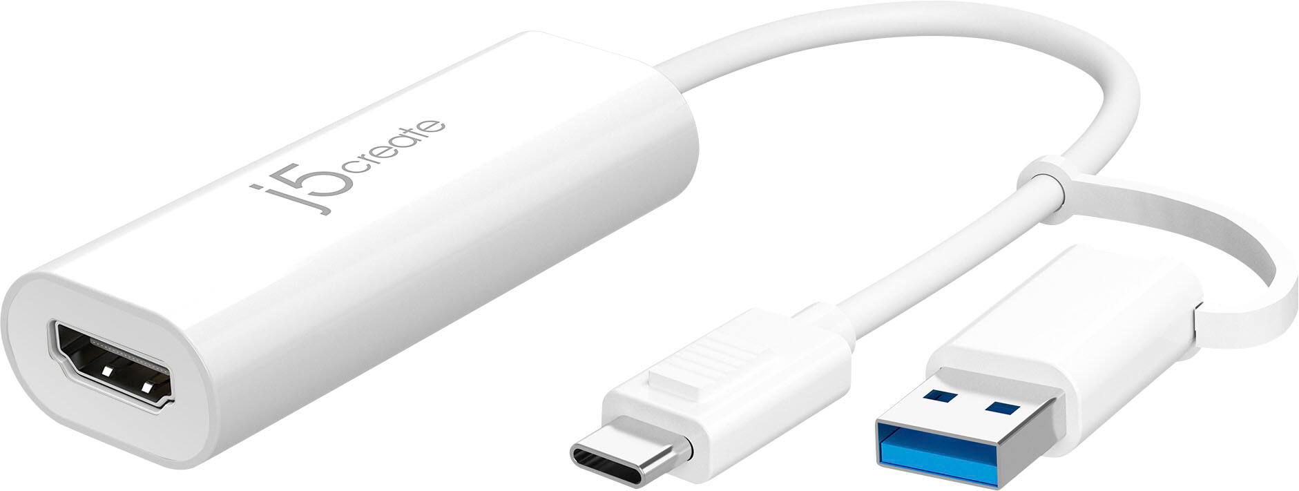 j5create - USB™ to HDMI™ Multi-Monitor Adapter, with 3.14" cable - White