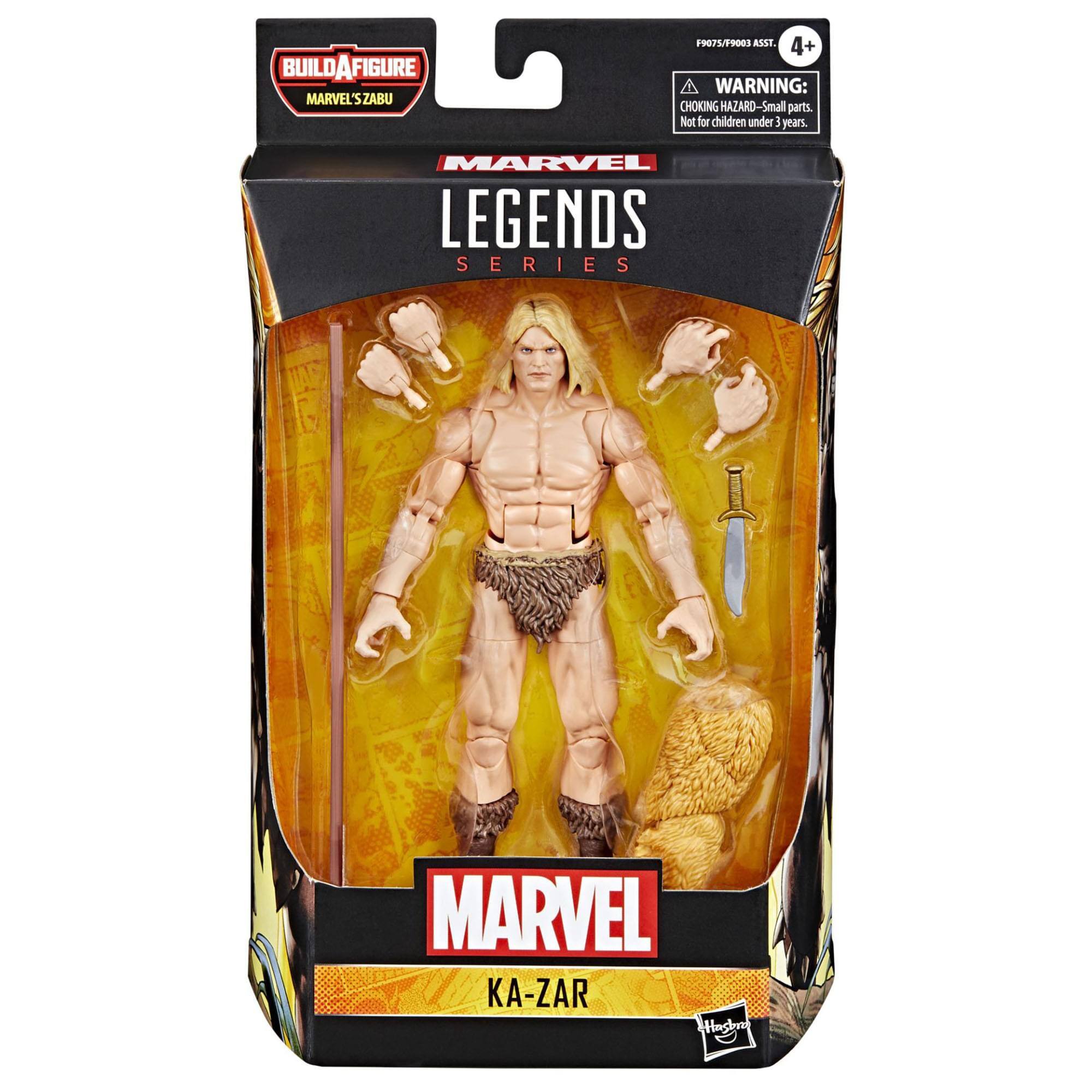 BUILD A FIGURE  
MARVEL'S ZABU  

MARVEL LEGENDS SERIES  

WARNING: CHOKING HAZARD - Small parts. Not for children under 3 years.  

MARVEL  
KA-ZAR  

Hasbro