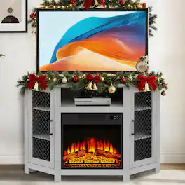 Ihomeadore - 45" Media Console TV Stand For TVs Up To 50" With Fireplace Included - Gray