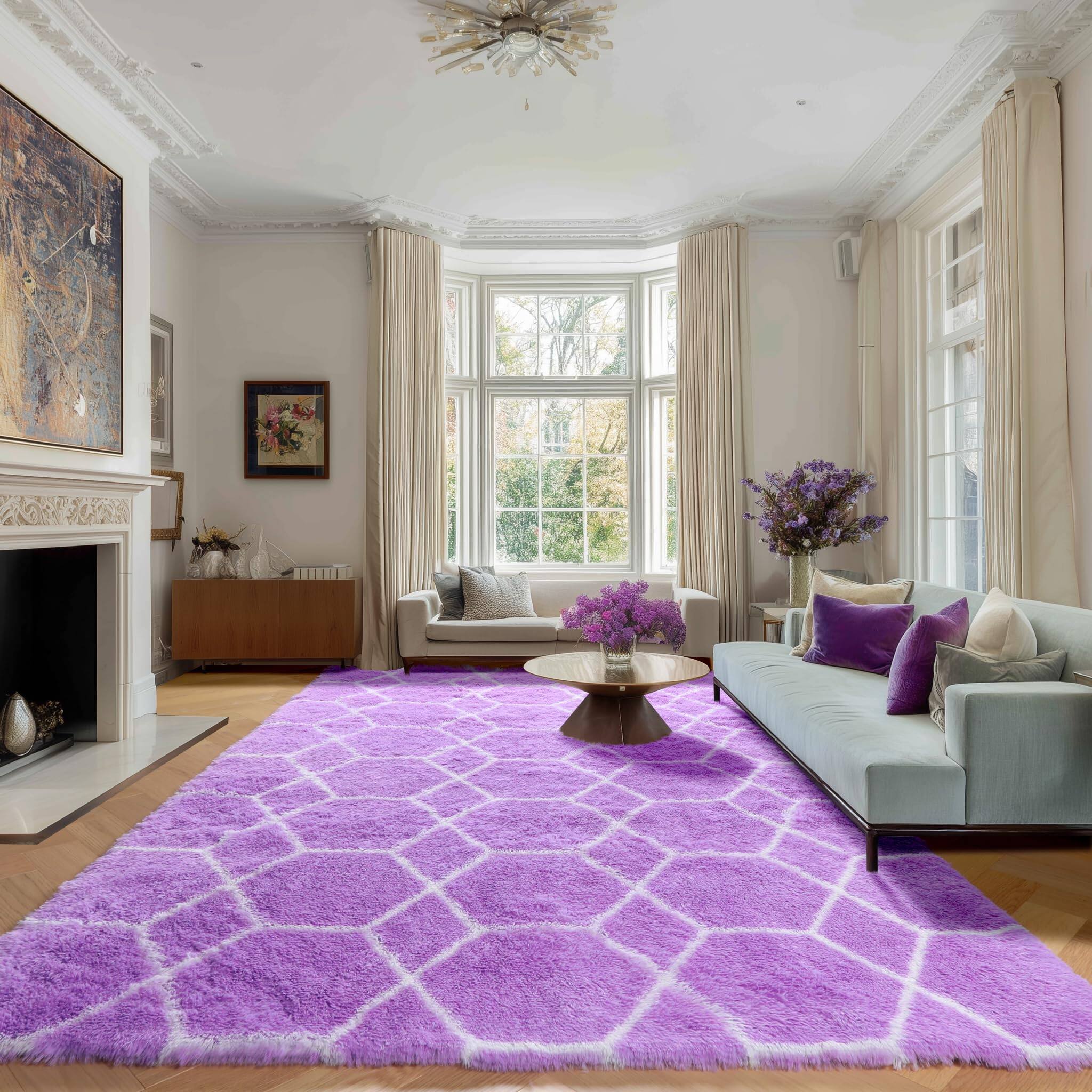 Purple / White 5' x 7' (Rectangular)