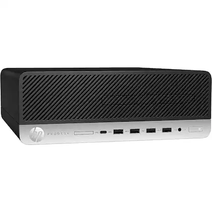 Front. HP - ProDesk 600 G5 SFF Intel Core i5-9500 3 GHz 16 GB DDR4 512 GB SSD Intel UHD Graphics 630 Windows 11 Pro Desktop - Black.