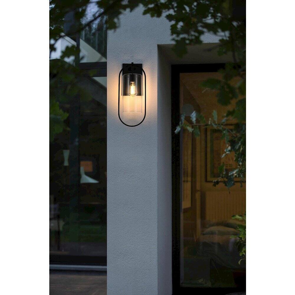 Alt View 4. Elegant Lighting - Jaxson 8 Inch Outdoor Wall Sconce In Black - Black.