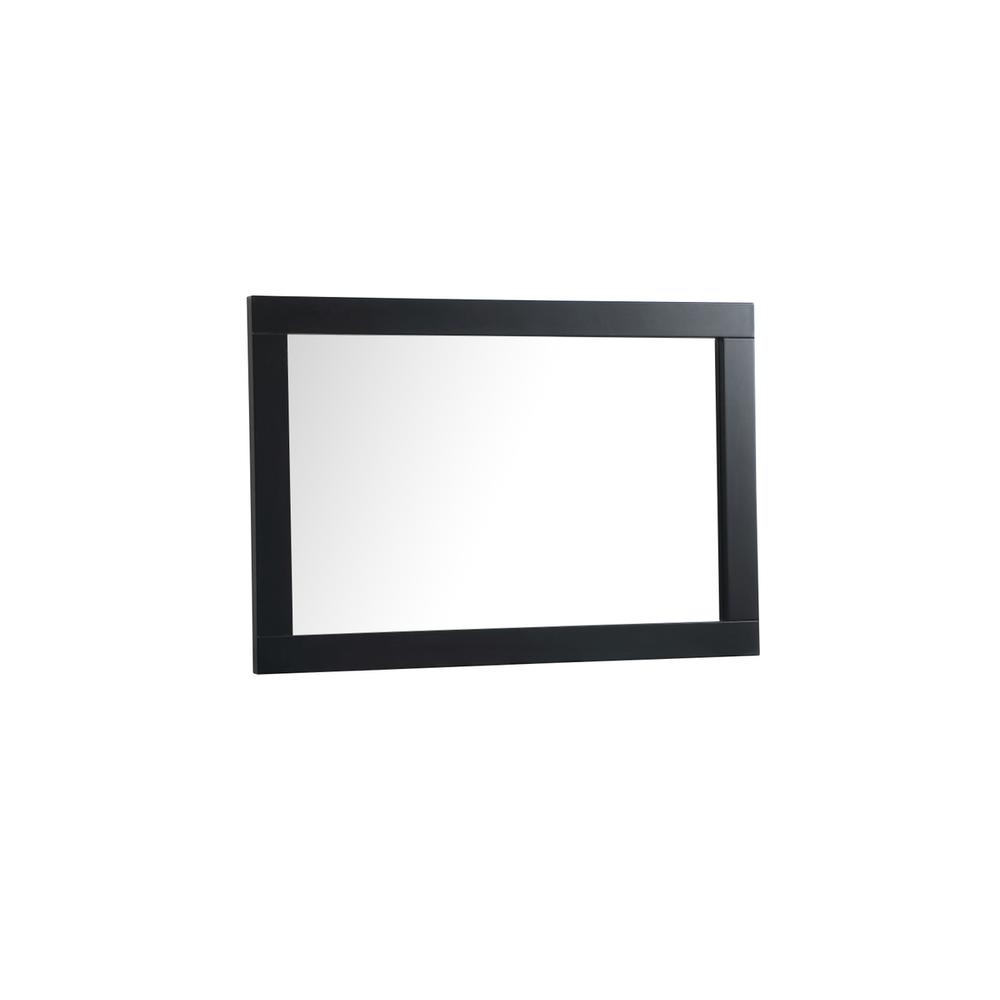 Left. Elegant Decor - Aqua vanity mirror 24x36 inch in black - Black.