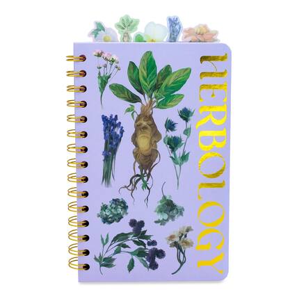 Front. Silver Buffalo - Harry Potter Hogwarts Herbology 75-Page Spiral Notebook | 8 x 5 Inches - White.