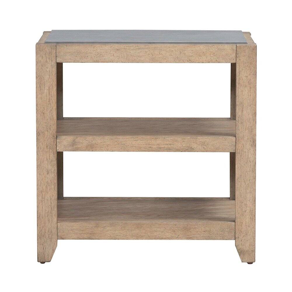 Left. Liberty Furniture Industries - Millstone Chairside Table with Unique Tile Top for Living Room - Nutmeg Oak Wood - Nutmeg.