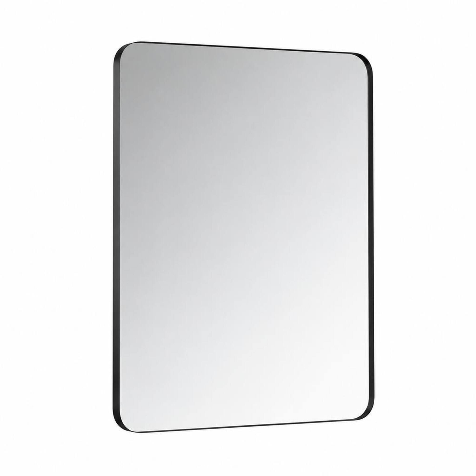 Front. RYHNUYNE - 30x40 Inch Black Rectangular Wall Mirror, Metal Frame, Horizontal or Vertical Hanging, Bathroom and Bedroom Decor - Black.