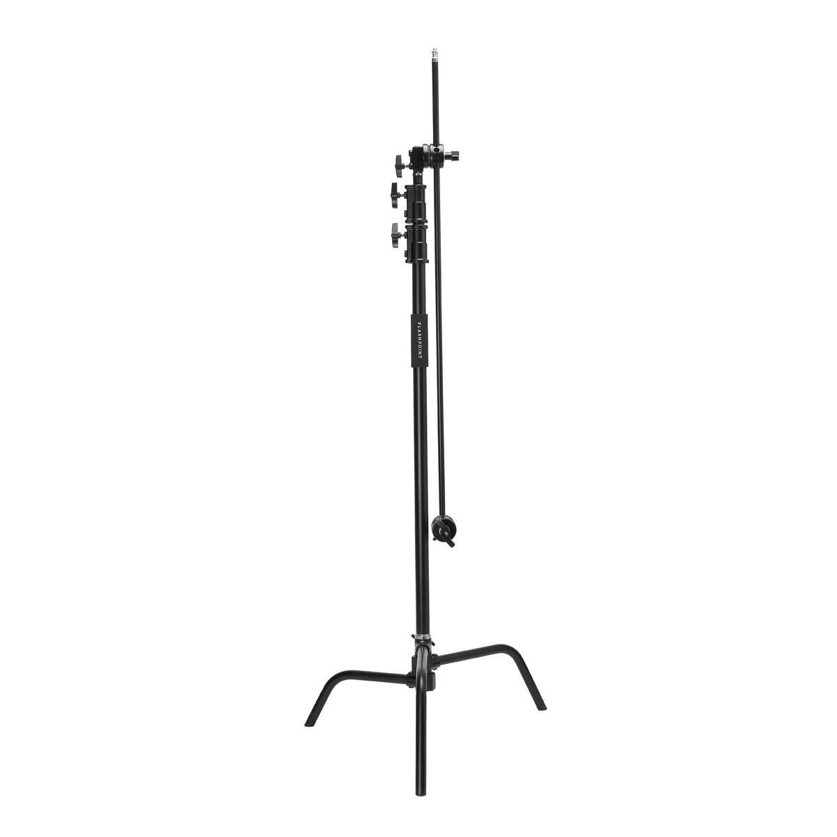 Alt View 4. Flashpoint - Flashpoint 10.5' C Light Stand on Turtle Base Kit with Two Tier Spring Loaded Riser Column, 40' Grip Arm, Two 3' Gobo.