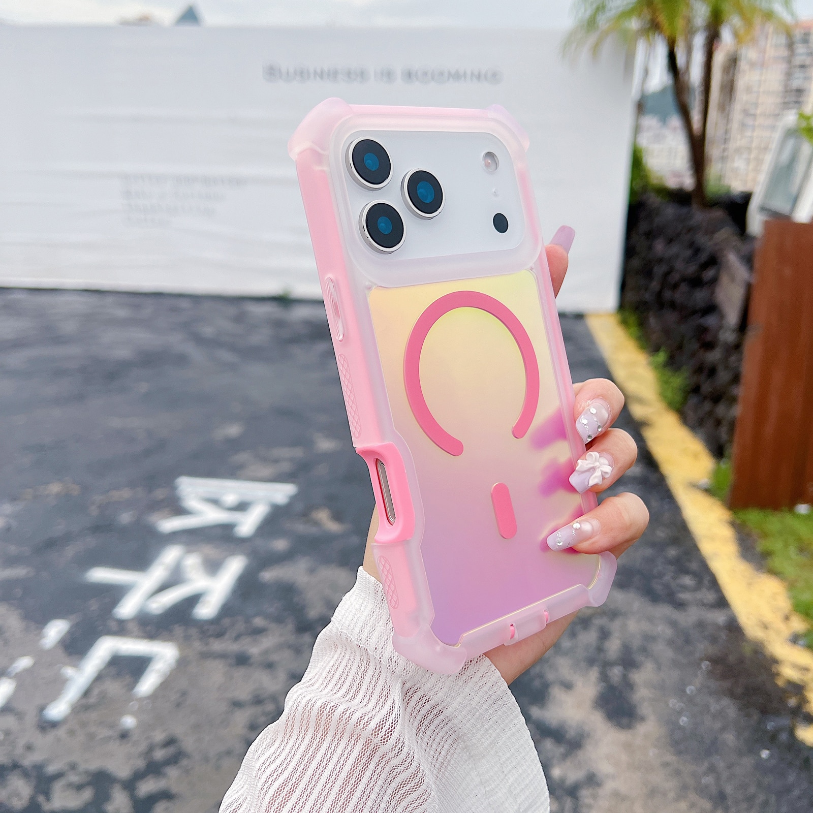 UUCOVER - Magnetic Iridescent Case for Apple iPhone 17 Pro Max, Compatible with MagSafe, Matte Translucent Bumper Shockproof Cover - Pink price history on PriceWatchPro