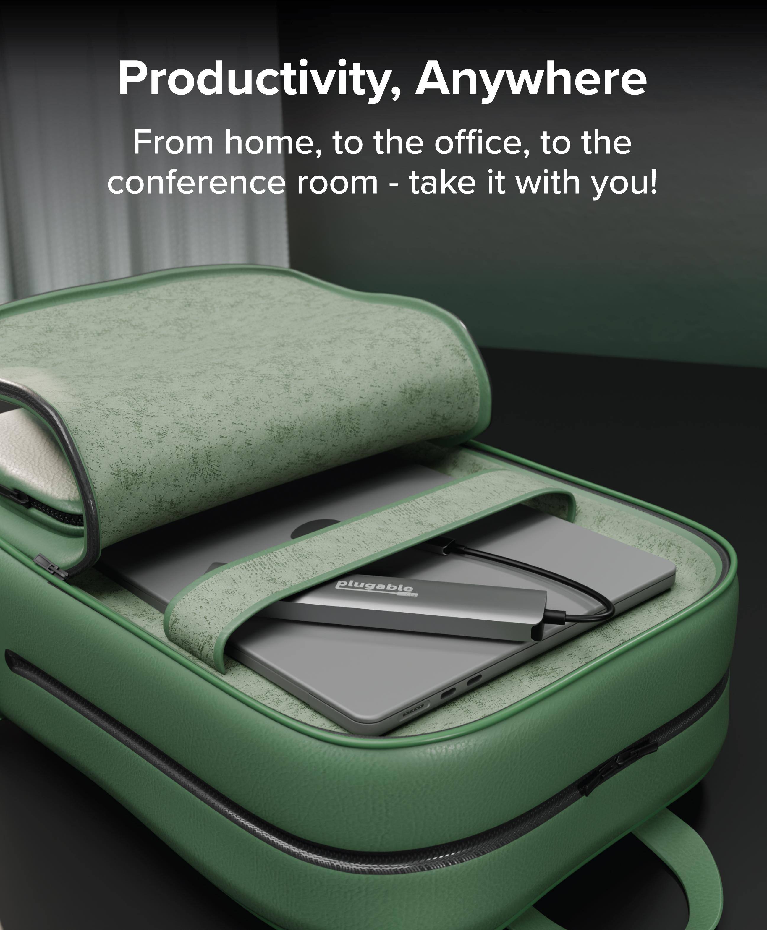 Productivity, Anywhere

From home, to the office, to the conference room - take it with you!

plugable