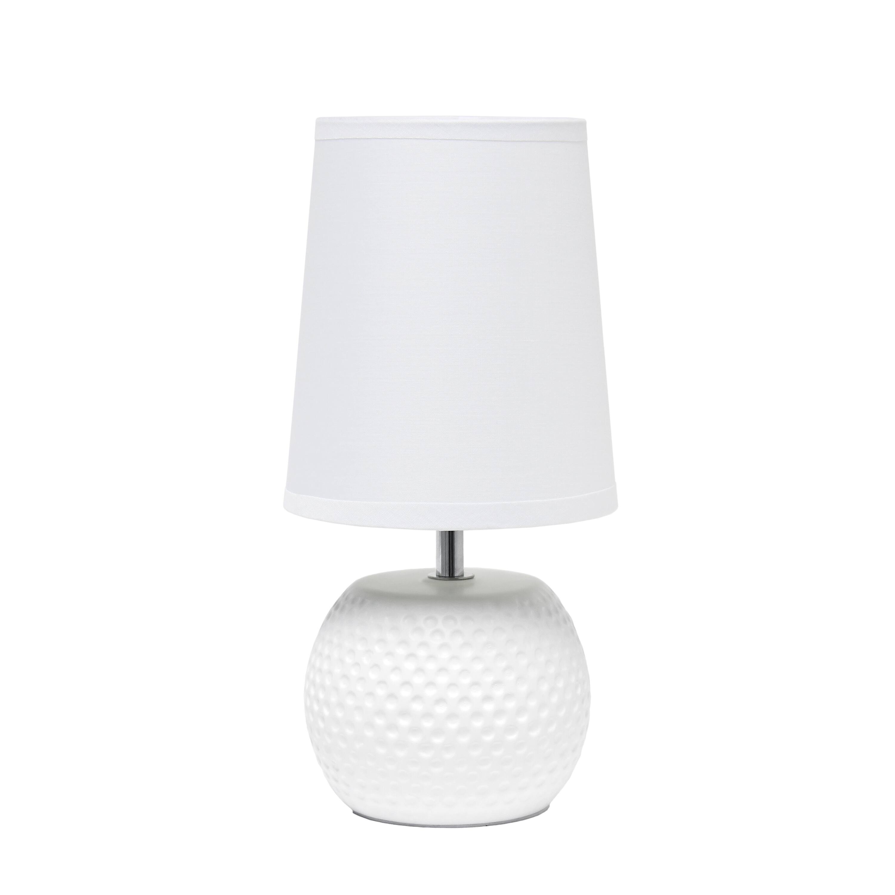 Front. Simple Designs - Studded Texture Ceramic Table Lamp - White.