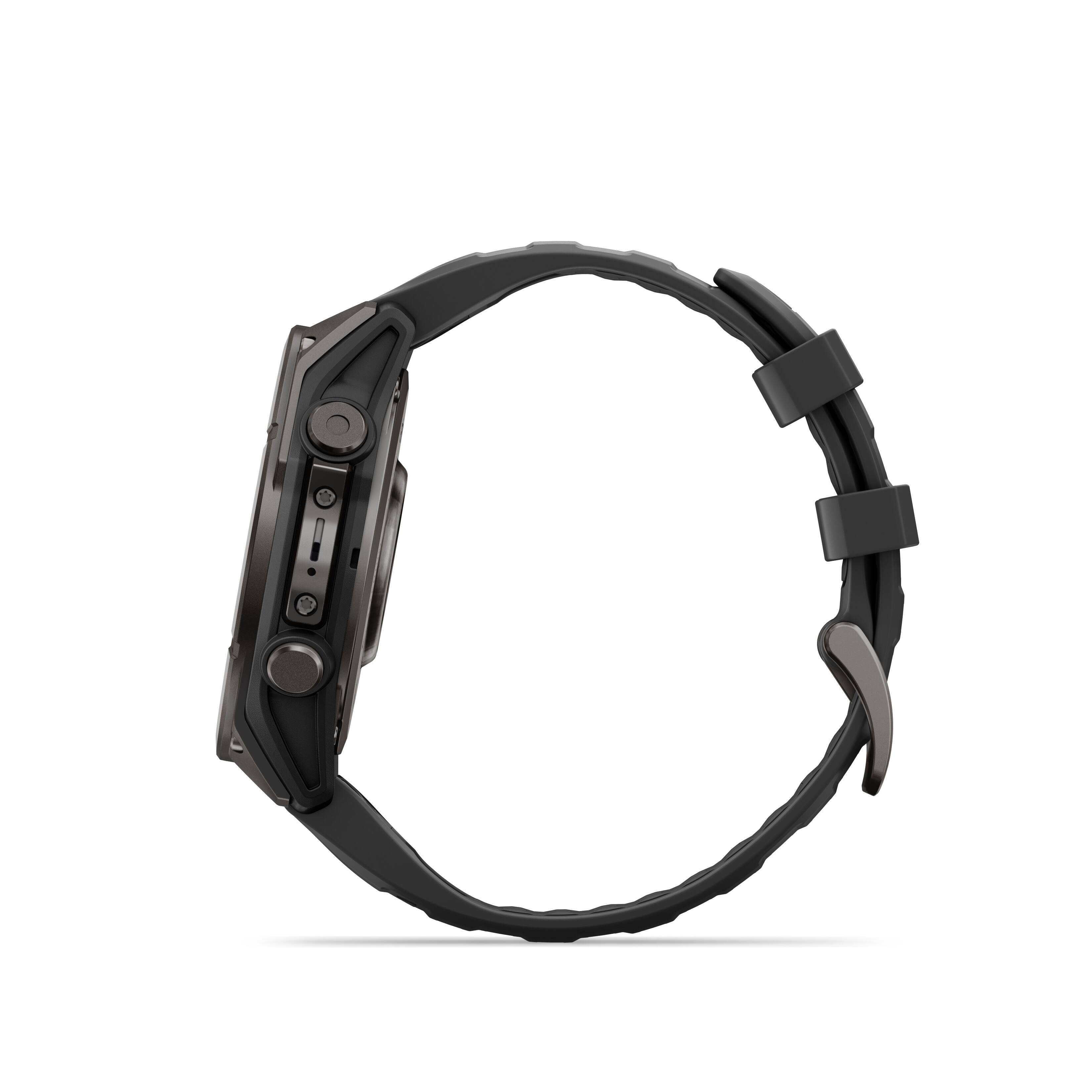 Alt View 7. Garmin - fēnix 9 AMOLED GPS Smartwatch 47mm Fiber-reinforced polymer - Black Silicone Band.