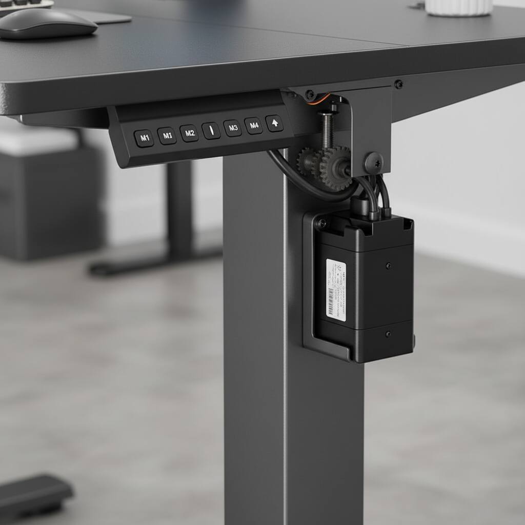 Left. AOITUN - Electric Adjustable Height Standing Desk 40" for Home Office - Enhance Comfort and Ergonomics - Black.