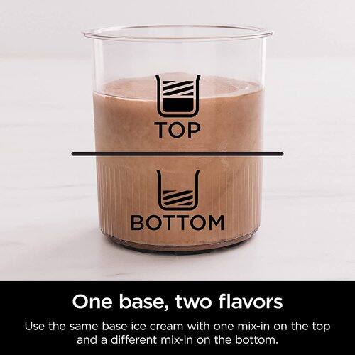 TOP
BOTTOM
One base, two flavors
Use the same base ice cream with one mix-in on the top and a different mix-in on the bottom.