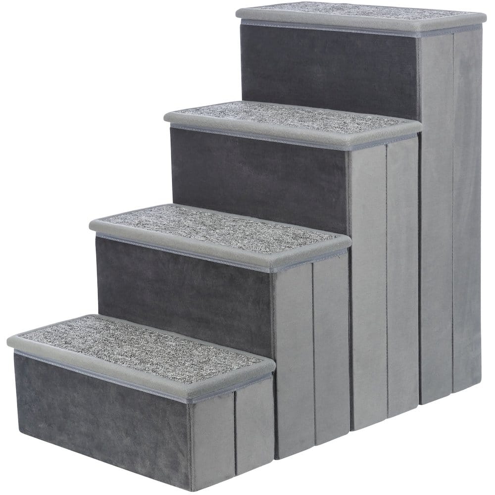 TRIXIE - 4-Step Foldable Velour Pet Stairs with Storage - Gray price history on PriceWatchPro