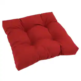 Blazing Needles - 19-inch Squared Twill Tufted Dining Chair Cushion - Ruby Red