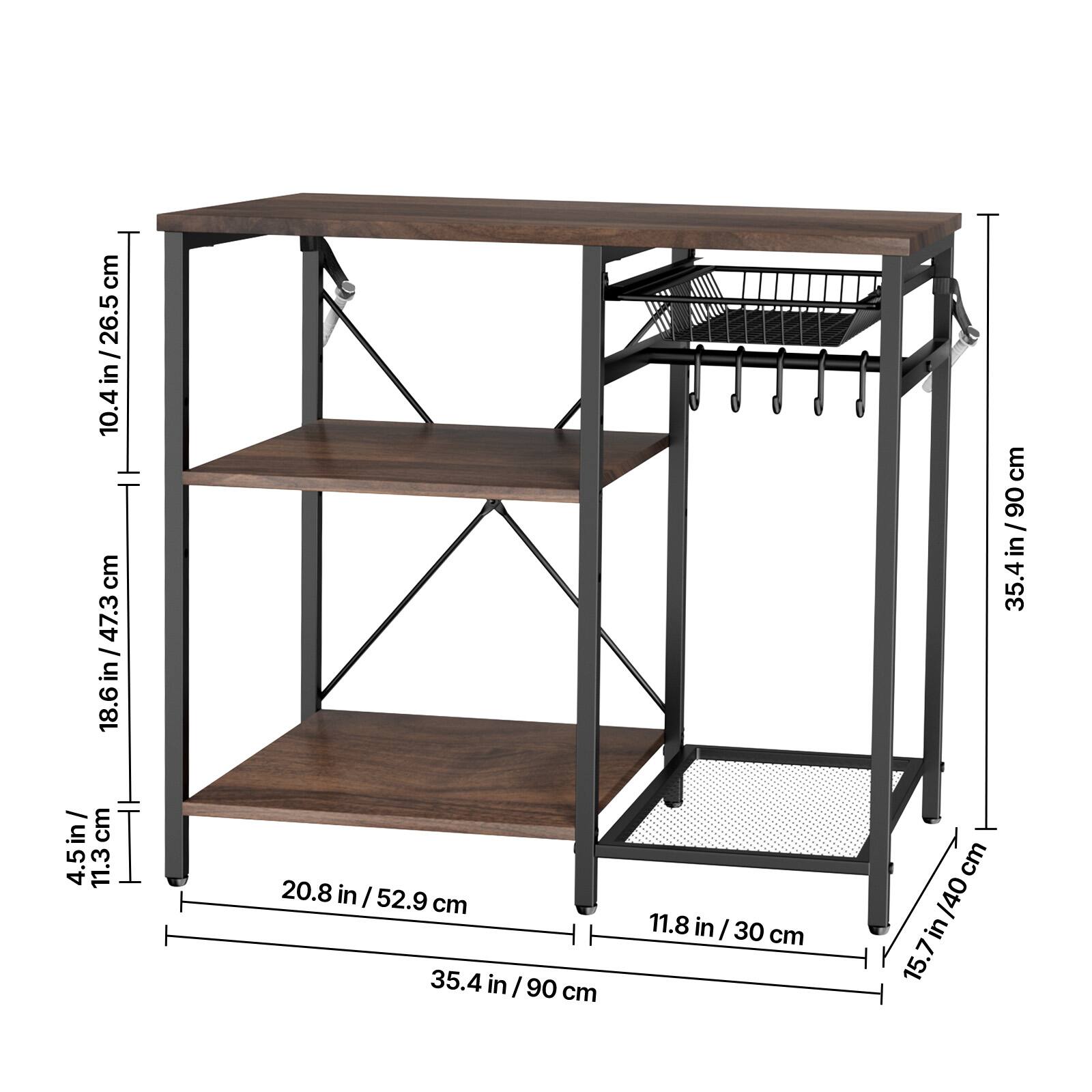 10.4 in / 26.5 cm  
18.6 in / 47.3 cm  
4.5 in / 11.3 cm  
20.8 in / 52.9 cm  
35.4 in / 90 cm  
11.8 in / 30 cm  
15.7 in / 40 cm