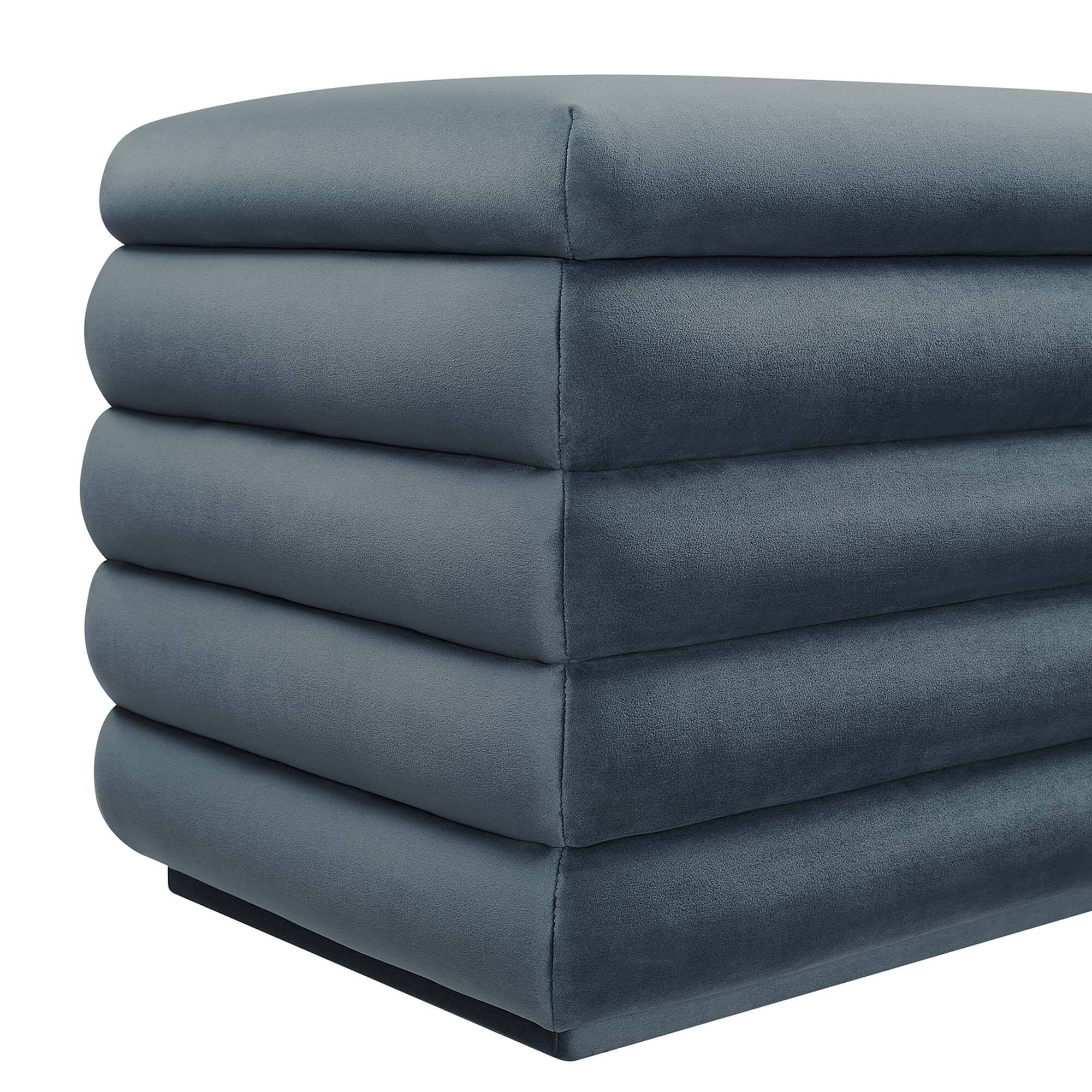 Alt View 4. Modway - Mezzo Upholstered Performance Velvet Storage Bench by Modway - Blue.