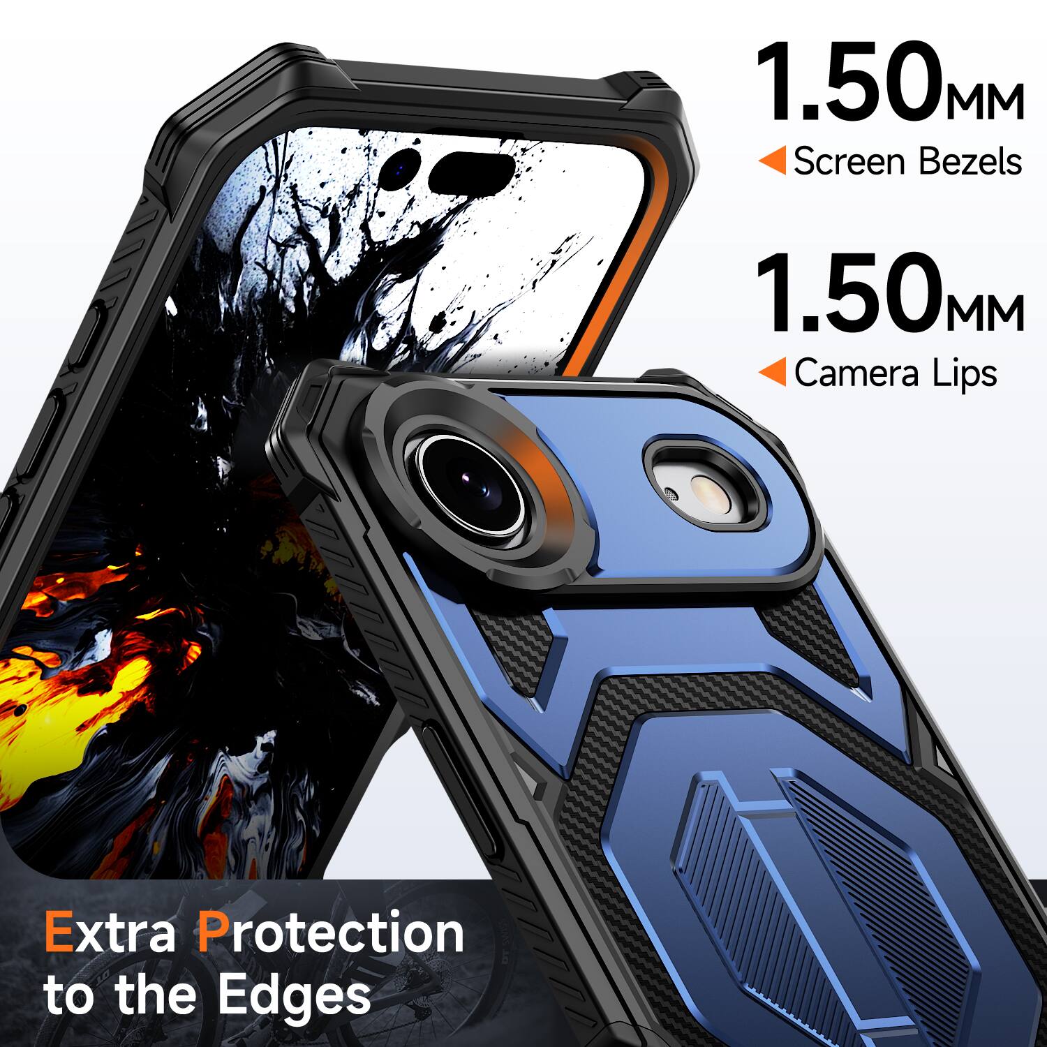 1.50MM Screen Bezels  
1.50MM Camera Lips  
Extra Protection to the Edges