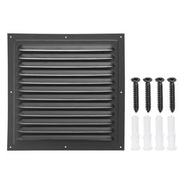 Unique Bargains - 10"x10" Aluminum Gable Vent, Exterior Wall Outlet Square Soffit Vent HVAC Louver Air Grille with Built-in Screen - Black