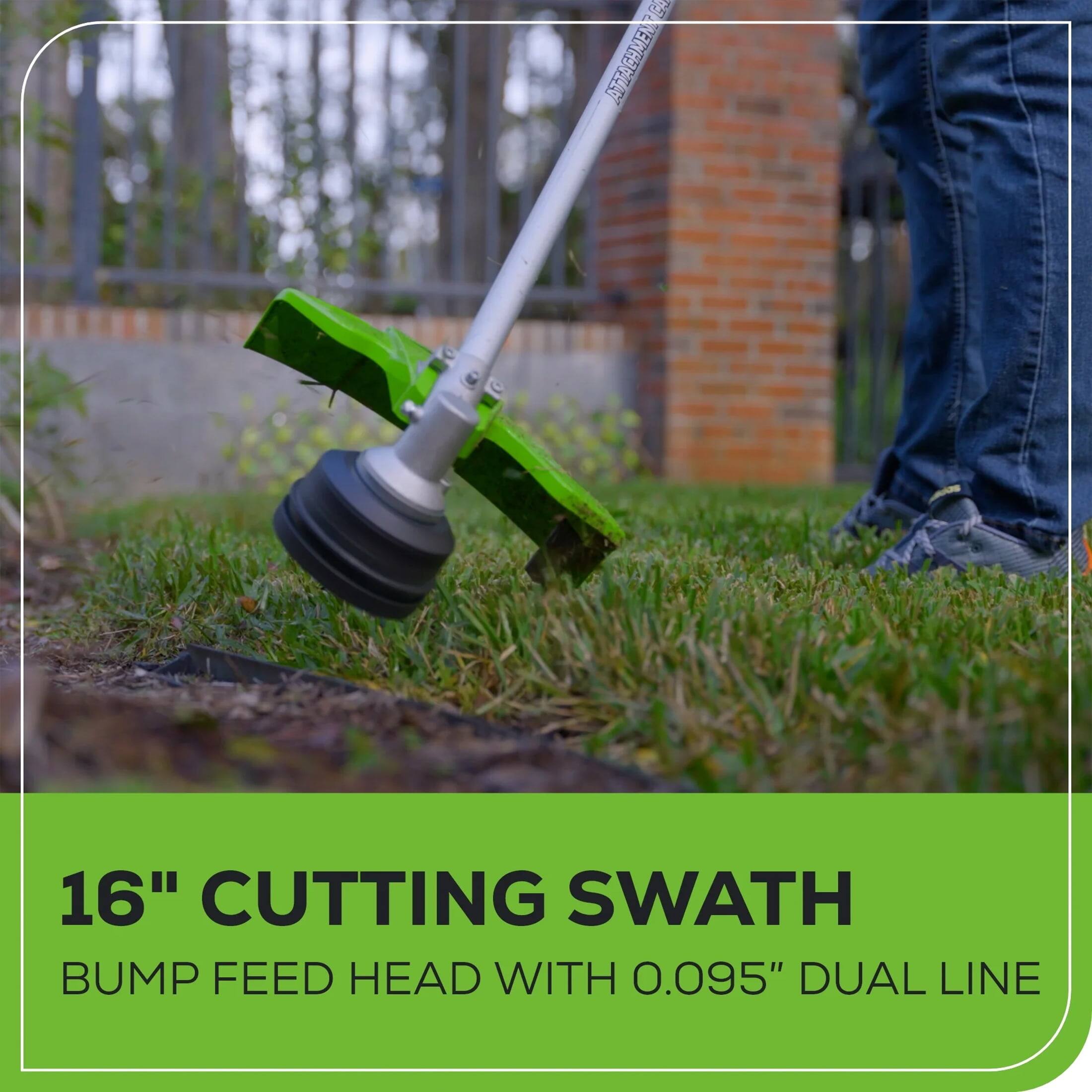 16" CUTTING SWATH  
BUMP FEED HEAD WITH 0.095" DUAL LINE