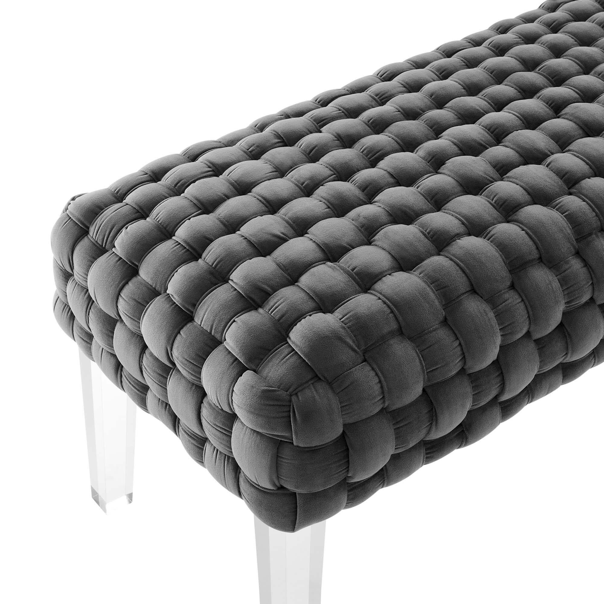 Alt View 3. Modway - Prologue Woven Performance Velvet Ottoman by Modway - EEI-5037-GRY.