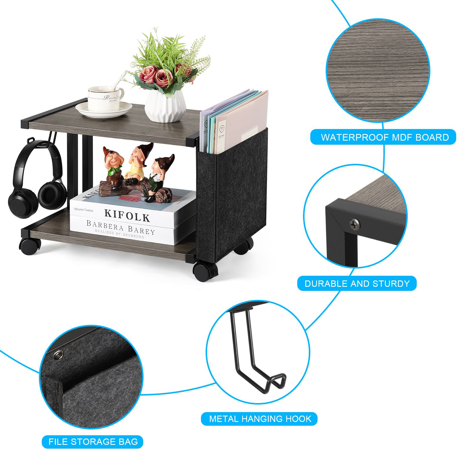 - WATERPROOF MDF BOARD
- DURABLE AND STURDY METAL HANGING HOOK
- FILE STORAGE BAG