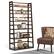 Left. Simpli Home - Acadian Wide Ladder Shelf Bookcase - Brunette Brown.