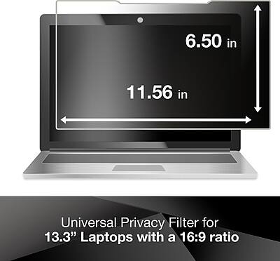 6.50 in x 11.56 in Universal Privacy Filter for 13.3" Laptops with a 16:9 ratio
