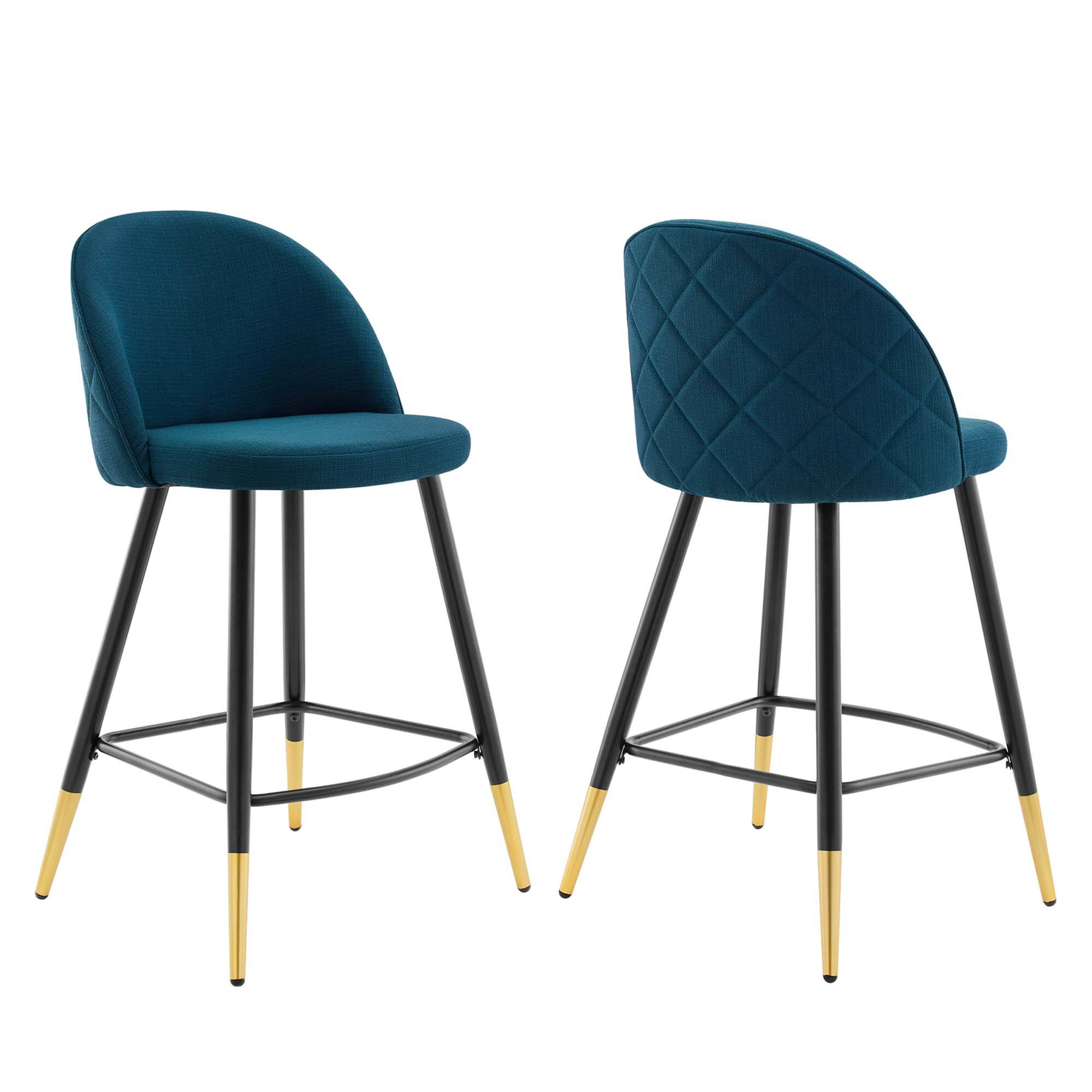 Angle. Modway - Cordial Fabric Counter Stools Set of 2 by Modway - Azure.
