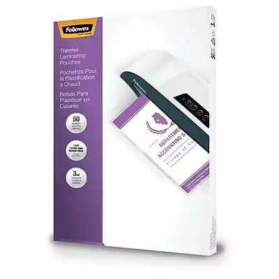 Fellowes
Thermal Laminating Pouches
Pochettes Pour Plastification à Chaud
Bolsas Para Plastificar en Caliente
50
50
3 mil
ACCOUNTING D