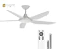 Front. ENLIGHT - 52" Smart DC Ceiling Fan with CCT Dimmable LED Light, 5 Blades, Energy Efficient, Quiet Operation, Damp Rated - White.