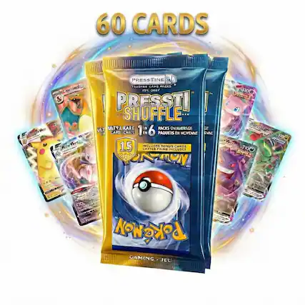 60 CARDS
Verr Cungeu L Charizard -310 Mew VArT VARA R PRESSTINE . TRADING CARU PACKS D DGGY PM PRESSTI SHUFFLE ULT ULTRA RARE IN RACKS ONAVERAGE GE U CARO CARES 1m EN 6 0 PAQUETS ER MOVENNE ENNE 15 INCLUDES DONUS CARDS CARTES P RIME NCLUSES 310 RC RayquazaVery VoT 310 eF ViiT Raoin 3100 5UC AA Fiu Aboy DO De: IL D PokeMoN GAMING JEU V 9:0
