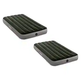 Intex - 64763E Dura Beam Downy Air Mattress with Built In Pump, Queen (2 Pack) - Gray