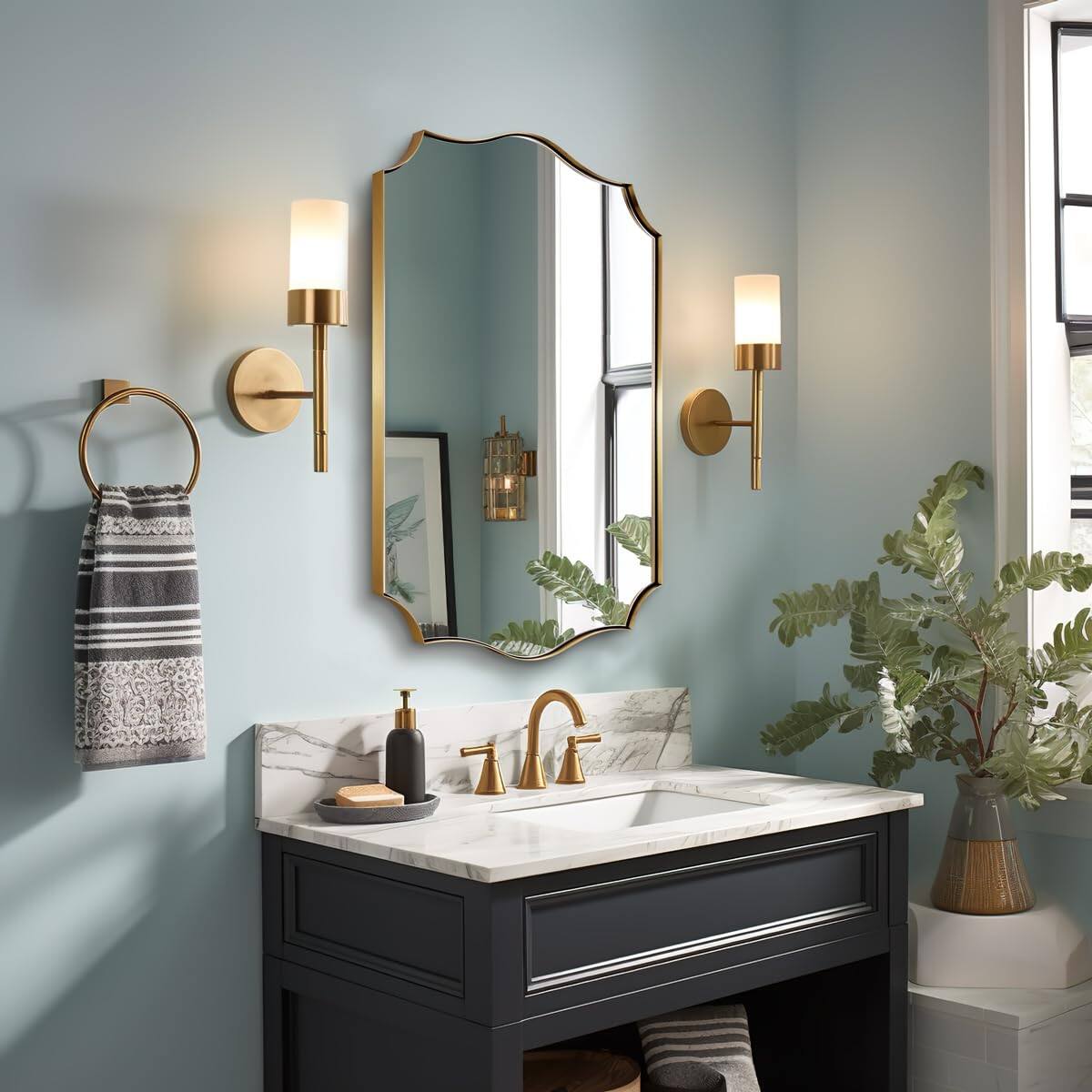 Brushed Gold 30"L x 22"W